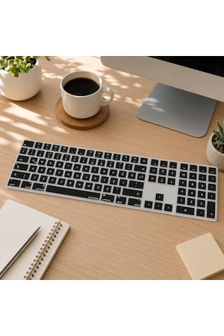 Apple Uyumlu Magic Keyboard 2 A1843 Numerik Türkçe Q Klavye Koruyucu Us Ansı Enter Uyumu Ile Türkçe Yapma Kaplama Ultra İnce Silikon Keyboard Cover Toz Ve Sıvı Koruma Siyah