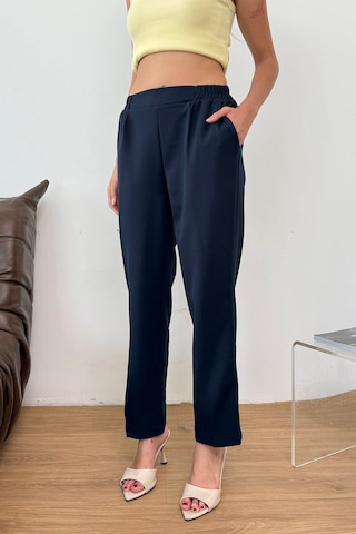 Giysa Kadın Beli Lastikli Çift Cepli Havuç Kesim Pantolon Lacivert - 3229