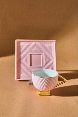 Karaca Art Deco 2 Kişilik Kahve Fincan Takımı 80 ml Pembe