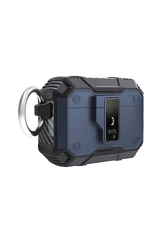 Mobilteam Air-pods Pro 2 Airbag 35 Darbelere Karşı Dayanıklı Düğmeli Kılıf-mavi Mavi