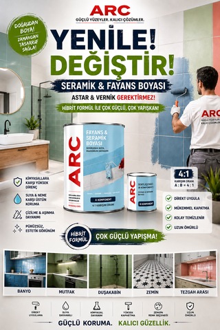 Fayans Seramik Boyası-yeni Nesil Astar Ve Vernik Gerektirmeyen Mermer Ahşap Metal Yüzeylere Uygun Extra Yapışma Kuvvetli Kimyasal Dayanımlı Boya 20 KG