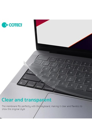 Cihaz Koruma Masaüstü Gereç Çalışma Masası Coteci Apple MacBook Uyumlu Pro M1 14/16 Silikon Klavye Koruyucu