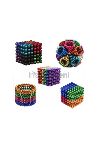 Renkli 216 Mıknatıs Neocube Mıknatıs 5mm Neodyum Evimdeyokyok