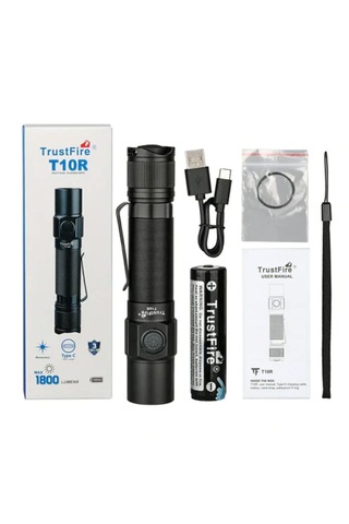 Trustfire T10r Taktikal Fener 1800 Lümen Siyah