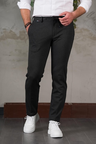 Ecer Likralı Beli Lastikli İplikli Kışlık Kumaş Erkek Jogger Pantolon Antrasit