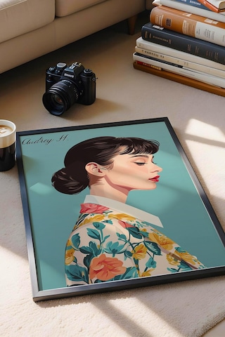 Audrey Hepburn Çerçeveli Tablo - Pop Art Poster Tablo