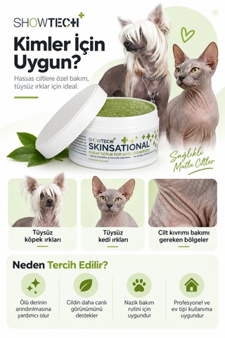 Showtech Skinsational Tüysüz Kedi Ve Köpek Cildi İçin Peeling Kremi 200 Ml