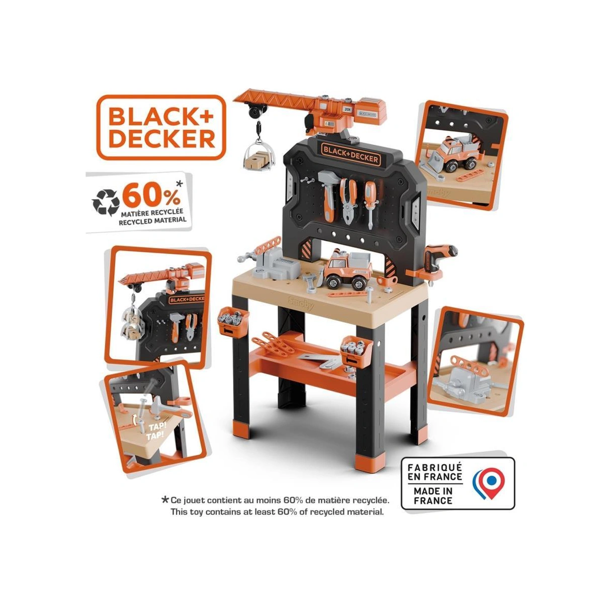Smoby Black & Decker Vinçli Çalışma Tezgahı 360741