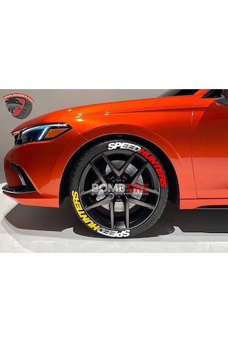 Speedhunters Lastik Yazısı Motosiklet Ve Otomobil Uyumlu Lastik Yazısı Sticker Arma 8 Adet Bombtire