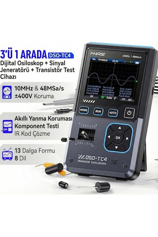Fnırsı Dso-tc4 10mhz 48ms/s 3'ü 1 Arada Osiloskop Transistör Test Ve Sinyal Jeneratörü