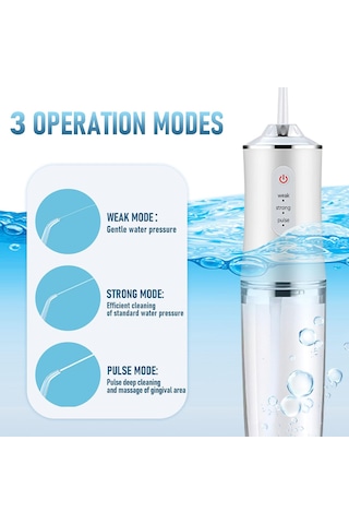 Elektrikli Su Pensesinde Akülü Dişler İçin 3 Mod 4 Jet İpuçları Temizleme Ve Diş Ipi Su Diş Taşınabilir Ipi Irrigator Ağız Suyu İpi Şarj Edilebilir Bademcik Taşı Seyahat Yetişkinler