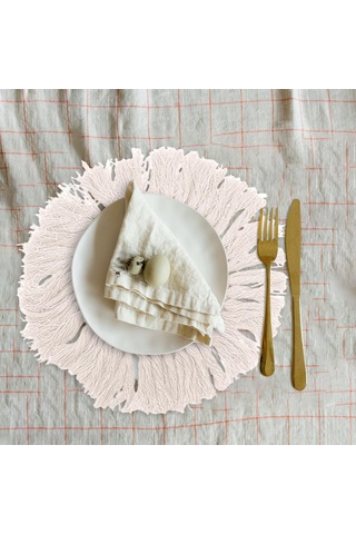 Homyl Dokuma Servis Altlıkları Yıkanabilir Kaymaz Yemek Beyaz Beyaz