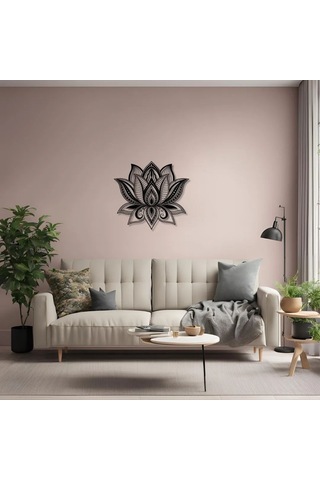 Metal Duvar Dekorasyonu Lotus Çiçeği 2 Lotus Flower 2 Metal Duvar Tablosu Mandala