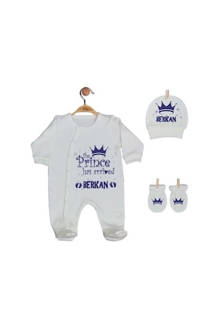 Pia Baby Gl 1907-04 İsme Özel Yastık Tulum Set Krem