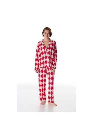 Penti Kırmızı Layla Gömlek Pantolon Pijama Takımı