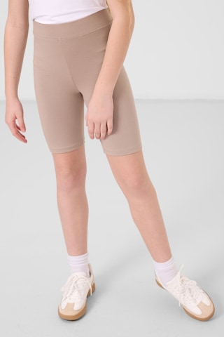 Tommylife Koyu Bej Pamuklu Kısa Paça Standart Fit Basic Kız Çocuk Tayt - 75188 Koyu Bej