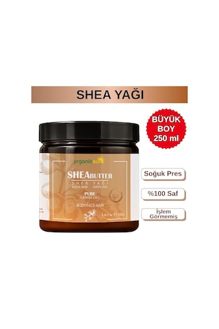 Shea Yağı 250 Ml %100 Ham, Soğuk Pres, Rafine Edilmemiş, Shea Butter Karite Kuru Cilt, Saç, Dudak, Topuk Bakımı