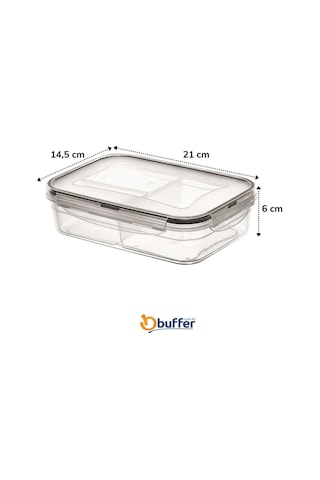 3 Bölmeli Kilitli Kapaklı 1 Litre Erzak Saklama Kabı Lc-510 Diğer