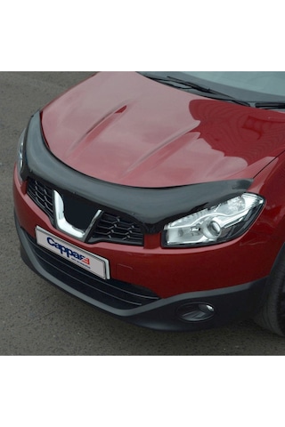 Cappafe Nissan Qashqai Ön Kaput Koruyucu Rüzgarlığı 4mm Akrilik Abs Piano Black 2010-2013