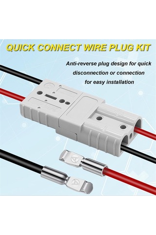Xurunkeji Paket 6-10 Ölçü 12v - 36v Akü Hızlı Bağlantı/çıkartma Montaj Braketi 50a Kablo Demeti Fiş Konnektör Kiti