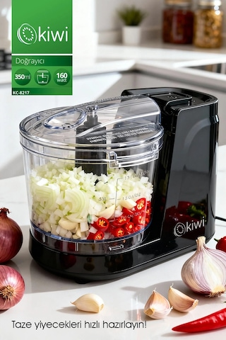 Kiwi KC-8217 350 ML Kapasiteli & Paslanmaz Çelik Bıçaklı Mini Gıda Doğrayıcı