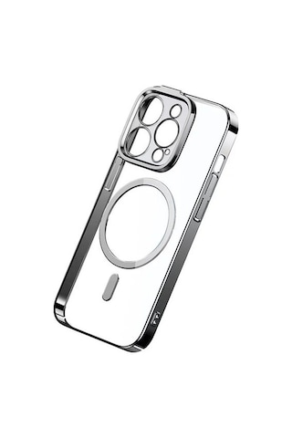 Apple Uyumlu iPhone Baseus Glitter 14 Pro Max 6.7 Magsafe Silikon Kılıf + Tempered Ekran Koruyucu Set