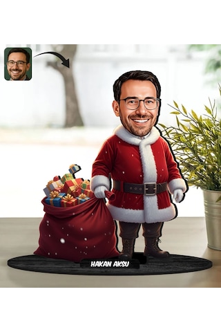 Bk Gift Kişiye Özel Erkek Yılbaşı Tasarımlı Karikatür Biblo -12, Yılbaşı Hediyesi, Yeni Yıl Hediyesi Kobitmeyencom35621 Bk Gift
