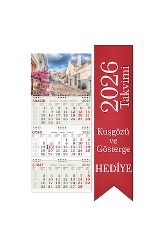 2026 Orta Boy Kuşe Gemici Takvimi Denizci Duvar Takvimi 31x70 Cm