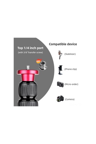 Kangvka Manbily Lr-255 Profesyonel Alüminyum Monopod Uzatma Çubuğu - 33.5-108cm Ayarlanabilir, 5kg Taşıma Kapasiteli Siyah