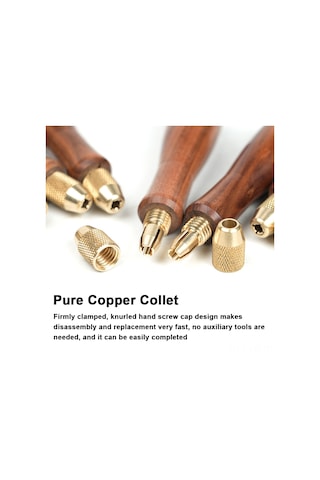 Vkemall 10 Parça Titanyum Kaplı Elmas Zımpara Seti - Ahşap Saplı, Ahşap/metal/plastik Taşlama Ve Cila Aracı