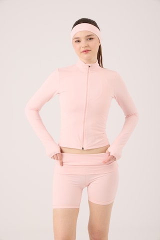 Holly Lolly Parmak Detaylı Fermuarlı Fabiola Ceket Pembe