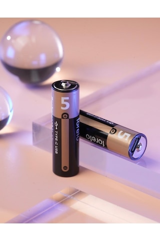 Usb Type-c Girişli Şarjlı Aa Lityum Pil 1.5v Sabit Çıkış 3200mwh 5'li Paket - 10 Adet