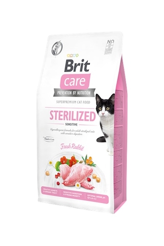 Brit Care Kısırlaştırılmış Hassas Kediler İçin, Tahılsız, Hipoalerjenik Taze Tavşan Etli Kuru Mama 7 Kg