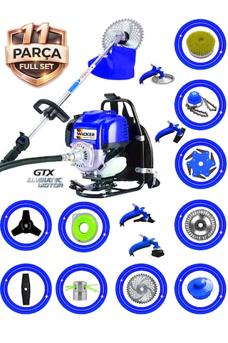 Prowackers German Bc-427 Max Seri Sırt Tipi Benzinli Ot Çalı Çim Biçme Tırpanı+ 11 Pcs Full Set Hali Yıkamalı