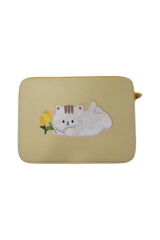 Yifomall 15 İnç Kedi Ve Lale Desenli Stylish Cihaz Koruyucu Laptop Tablet İç Çantası Diğer