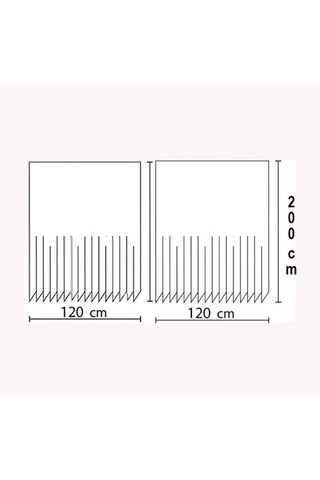 Zethome Tropik Banyo Duş Perdesi 8441 Çift Kanat 2X120X200 Beyaz