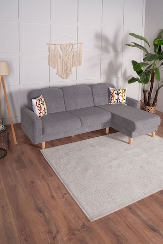 Bohem's Bohem Uzanmalı Köşe, Sağ Sol Kullanılabilen, Yüksek Ayaklı, Gri Gri