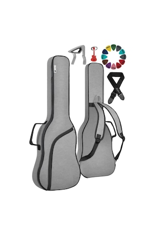 Midex Elc-40pak Case Elektro Gitar Çantası Gigbag Su Geçirmez Kalın Kılıf Çanta Askı Capo