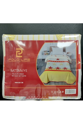 Polo Life Taraftar Yıldız Tek Kişilik Battaniye -gs Sarı Kırmızı Sarı - Kırmızı