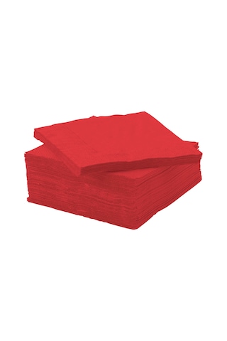 IKEA FANTASTISK 50 ADET 3 KATLI PEÇETE 24x24 CM - KIRMIZI