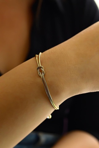 Semiz Altın Aşk Düğümü Altın Bileklik Sarı Altın