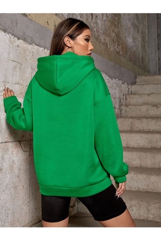 Altamira Unisex Yeşil Oversize Kapşonlu Sweatshirt 001