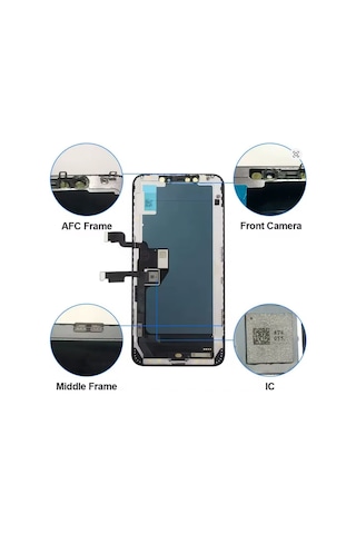 Apple iPhone Uyumlu Xs Max A Kalite Ön Lcd Ekran Dokunmatik Sıvı Bandı Kırılmaz Tamir Seti Set