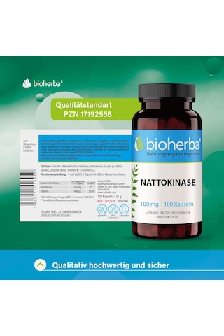 Bioherba Nattokinase Vitamin B1 Thiamin 100 Mg 100 Caps