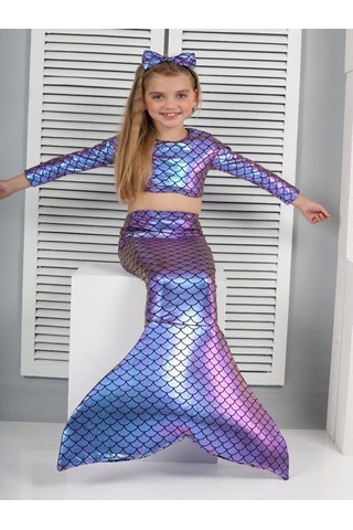 My Kids Wear Uzun Kollu Deniz Kızı Ve Kostüm Mor
