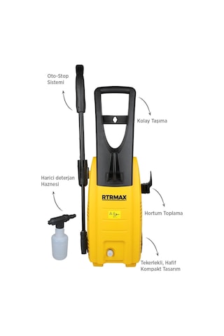 Rtrmax RTM711SET Yüksek Basınçlı Yıkama + Sprey Tabancası 2'li Set