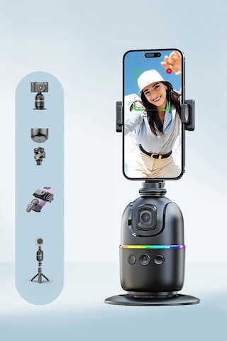 Torima P03 Yüz Takip 360 Gimbal Öz Çekim Telefon Sabitleyici Tutucu Video Akıllı Tripod