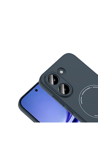 Xiaomi Poco X8 Pro Kılıf Mat Görünümlü Soft Pürüzsüz Yüzey M-safe Şarj Özellikli Kamera Korumalı Sert Kapak Lacivert