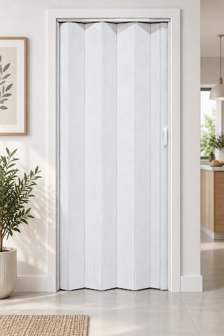 Pro Akordiyon Kapı Ahşap Desenli Beyaz 85 X 203 Cm 1