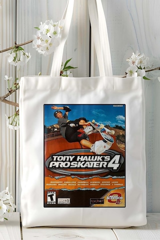 Art Hediye Tony Hawk's Pro Skater Oyun Baskılı Omuz Çanta Kişiye Özel Model 3 Çok Renkli